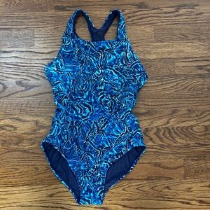 TYR Women’s Blue Multicolor One Piece Competition Swimsuit Size XSmall